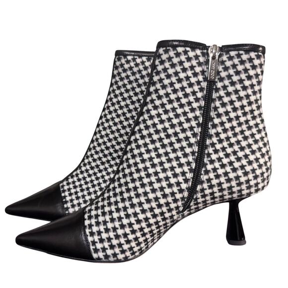 New Auth. Jimmy Choo Kix Leather Wool Kitten Heel Ankle Boots Size 36.5 - Picture 3 of 10